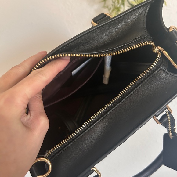 NWT!! Coach Women Maggie Small Tote Bag Satchel In Signature Black Leather CY670 - Picture 6 of 8